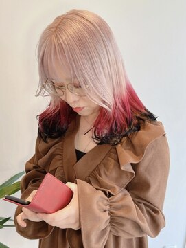 リンダ(Linda) ホワイトピンク×裾カラー