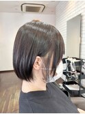 ショートボブで縮毛矯正