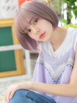 カバーヘア イヴ 戸頭店(COVER HAIR EVE)&nbsp;大人ガーリーラベンダーカラー前下がりボブh3戸頭10代20代30代