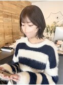 ぱっつんボブカット透明感大人ガーリーピンク