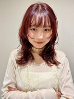 ロングレイヤー　チェリーレッド　ワインレッド