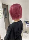 似合わせカット5 ピンクボブ