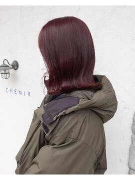 シェミール(CHEMIR) ワインレッド×くびれボブ【四日市】