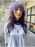 ピンクベージュタッセルボブウルフネビージュショートカット