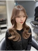 ウェーブミディアムメルティカラー×ブリーチなし韓国【熊本】