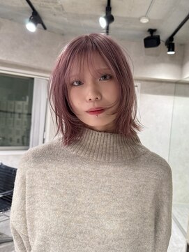 ハイプ(HYPE) ブリーチ&ダブルカラー/ハッシュカットレイヤー/ピンクベージュ