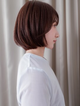 カバーヘア イヴ 戸頭店(COVER HAIR EVE) グレーブラウン伸ばしかけ小顔補正カット丸みボブZ戸頭30代40代