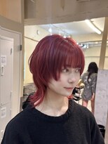 テン バイ アンブルリュクス 池袋(teN +by ambleluxe)&nbsp;ピンクレッド/ウルフヘア/ハッシュカット