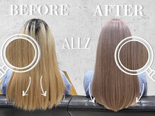 オルズ 渋谷(ALLZ)の雰囲気（お客様のBEFORE/AFTER。渋谷/ケアブリーチ/ダブルカラー/学割u24）