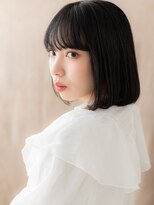 カバーヘア ブリス 北浦和(COVER HAIR bliss)&nbsp;艶髪イヤリングカラー前下がり黒髪インナーボブ20代30代X北浦和