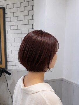 リンダバイネオリーブ 白楽店(Linda by neolive) 暖色カラー×ショートボブ・ダークパープルナチュラルショート