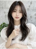 ワンホンレイヤ ー×ダークブルー[デジタルパーマ/ボブ/韓国]