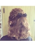 ゆるーい感じのヘアセット☆ハーフアップ