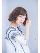 リバレイト(liberate) 【liberate】小顔前下がり外ハネボブアッシュベージュ