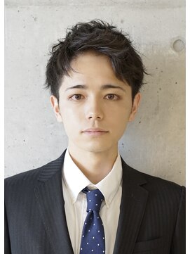 ゼンコー アオヤマ(ZENKO Aoyama) 黒髪×アップバング×パーマ×スーツ[表参道/青山/渋谷/原宿]