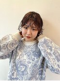 パーマボブ ナチュラルボブ チェリーブラウン