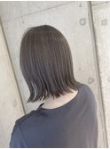 切りっぱなしボブ　オリーブグレージュ　おおたかの森
