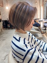 ロンド エスポワール 錦糸町(Lond espoir)&nbsp;黒髪グレーベージュ前髪パーマレイヤーロング　錦糸町/ショート