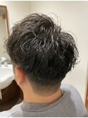 刈り上げツーブロック×ツイストスパイラルパーマ