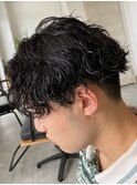 波巻きパーマメンズパーマメンズヘアツーブロックツイストパーマ