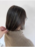 白髪ぼかし細めハイライト