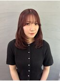 ピンクラベンダー×顔周りレイヤー