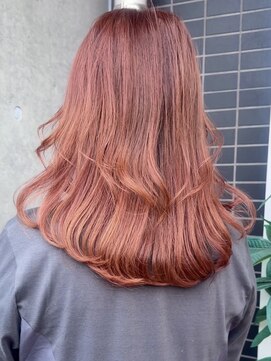 ブリーチなし白髪ぼかしピンクぺージュ/リモーブカラー髪質改善