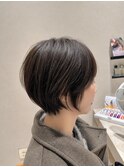 丸みショート/ボブ/グレージュ/髪質改善/酸性ストレート