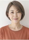【HEY 松本】40代50代大人ショートボブ×柔らかグレーベージュ