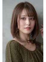 ケアリー 流山おおたかの森(Carelly)&nbsp;大人かわいい前髪セシルカットココアブラウンフリンジウェーブ