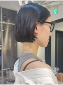 小顔ネビージュ/ボブルフ/黒髪/ワンレン/表参道