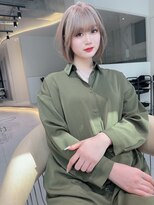 ロンド レア 天神大名店(Lond Le’a) ミルクティーベージュ/ボブ/ケアブリーチ/インナーカラー/大名