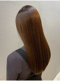 髪質改善　ストレート　艶髪ロング　マロンブラウン