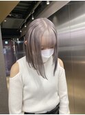切りっぱなしボブ/エアリーロング/美髪/ピンクブラウン/栄