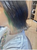 外ハネ×インナーカラー
