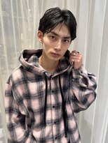 メンズセンターパートコンマヘア