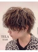 無造作波打ちハイライトマッシュ【TELA HAIR 葛西】