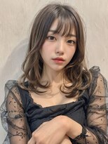 韓国似合わせカットフェミニンロング×美髪ミルクティーベージュ