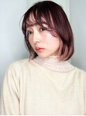 チェリーレッドインナーカラー姫カットレイヤーp1川口20代30代