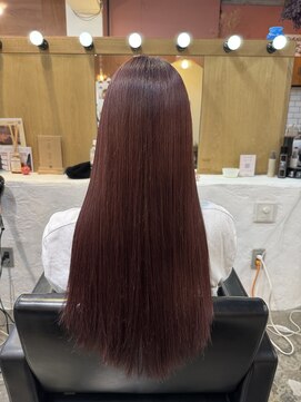 チャプター 問屋町(chapter) ブリーチなしピンクラベンダーブラウンカラー髪質改善ストレート