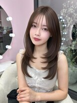 アディション 新宿(ADITION)&nbsp;韓国ブラウンベージュカラー×顔周り韓国カット/髪質改善/新宿f