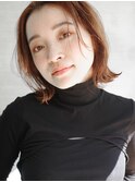 5ぱっつん前髪流し前髪鎖骨ミディアムボブ耳かけボブパーマ小顔
