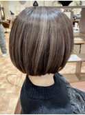 白髪ぼかしカラー白髪ぼかしハイライト大人ショート30、40、50代
