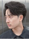 新橋フェザーパーマセンターパートニュアンスパーマ毛流れパーマ