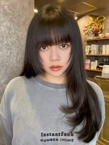 ココア(cocoa) ぱつっとバング×ナチュラルストレート