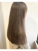 __クリーミーベージュ×艶髪ロング×ダメージレスカラー