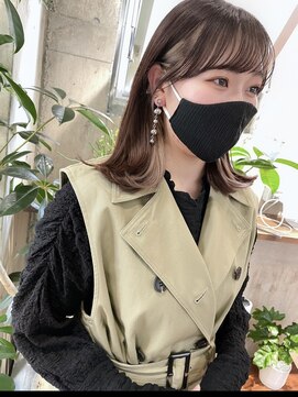 サイン 表参道(SIGN) 【酒井】鎖骨ミディ×イヤリングカラー フェイスハイライト