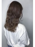 モカブラウン_マロンベージュ Aラインボブ かきあげ