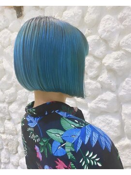 モアナバイヘッドライト 小田原店(Moana by HEADLIGHT) Moana#ボブ#水色カラー#ケアブリーチ#ダブルカラー