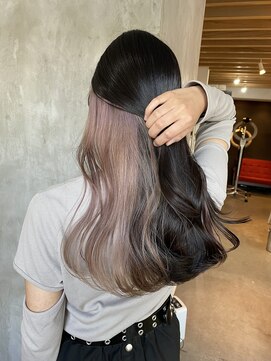 サクラ 岐阜(SAKURA) 結んでも可愛いインナカラーラベンダーグレージュ　岐阜美容室